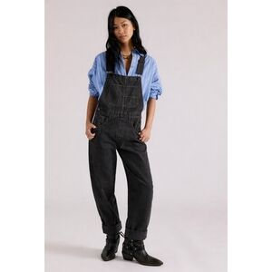 Free People We The Free Ziggy Denim Overalls Sz S Charcoal Grey